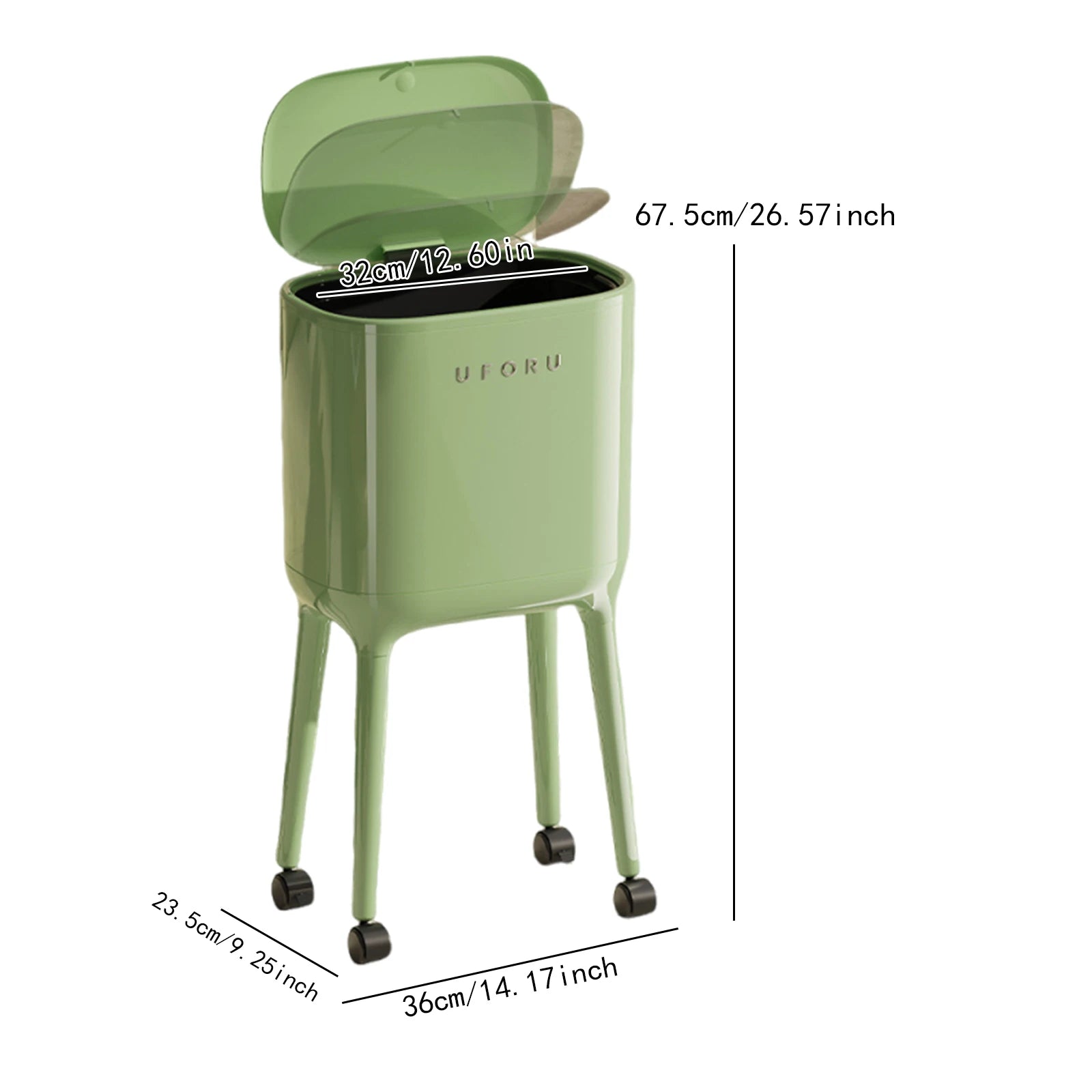 Trash Can with Wheels Large Capacity Garbage Bin Minimalist Household Waste Paper Bucket  for Bedroom Living Room Kitchen Office