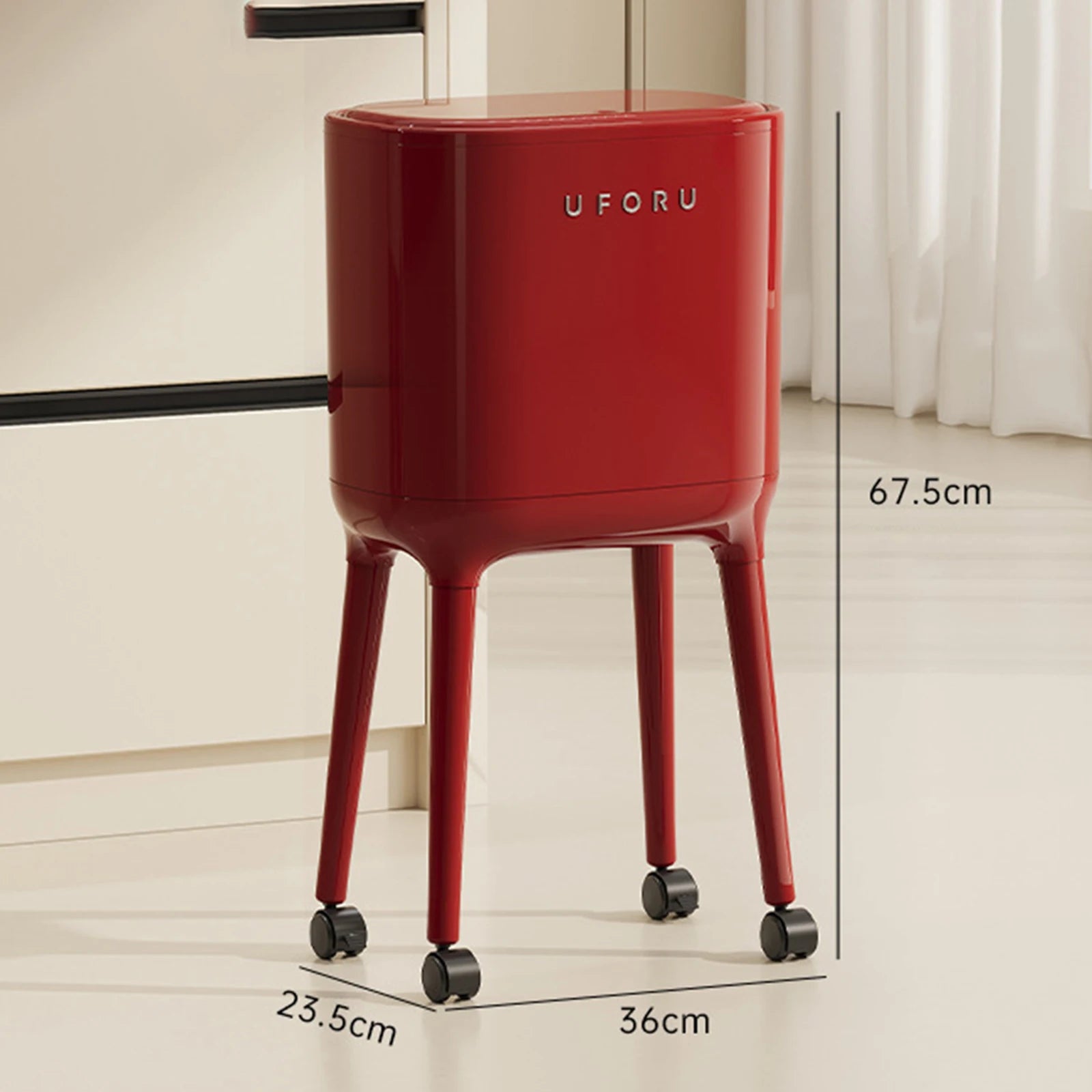 Trash Can with Wheels Large Capacity Garbage Bin Minimalist Household Waste Paper Bucket  for Bedroom Living Room Kitchen Office