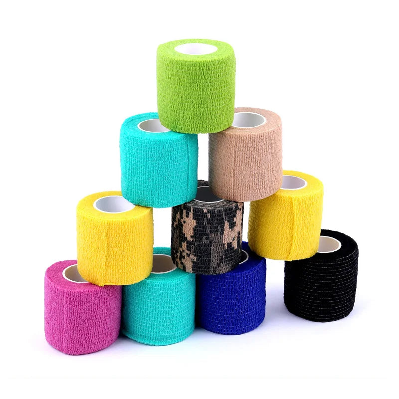 2.5cm*5M Self-Adhesive Elastic Bandage First Aid Medical Health Care Treatment Gauze Tape Emergency Muscle Tape First Aid Tool