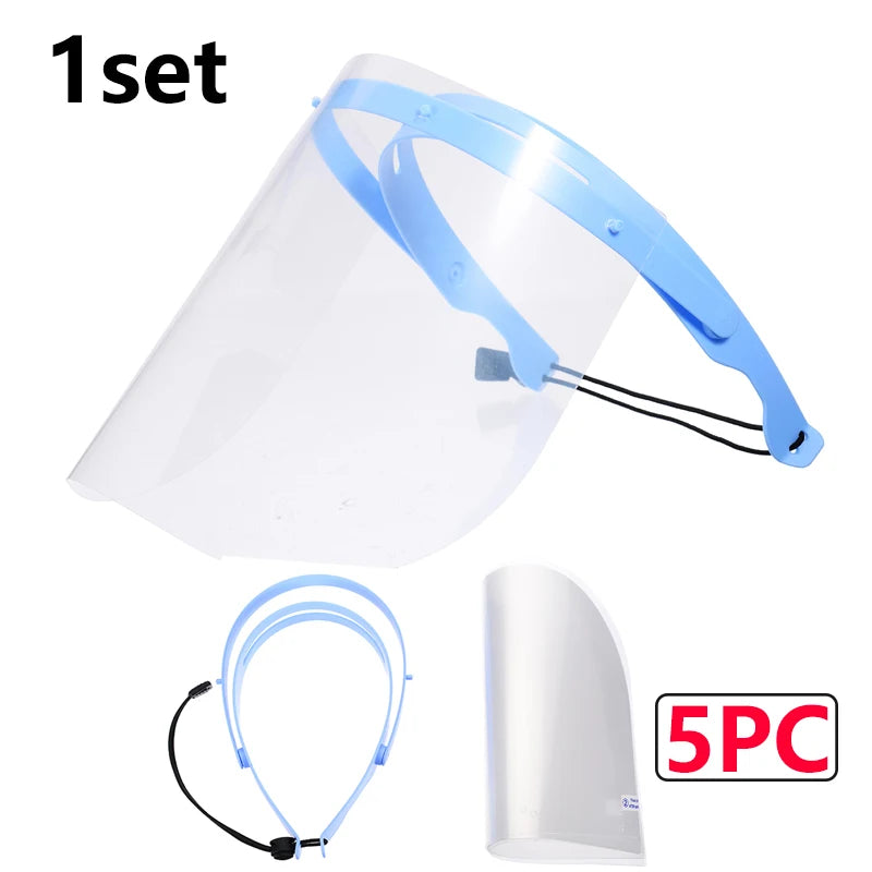 Dental Protective Face Shield 10/5Pcs Detachable Face Shield 1 shelf Anti-Fog Dustproof Replacement Mask
