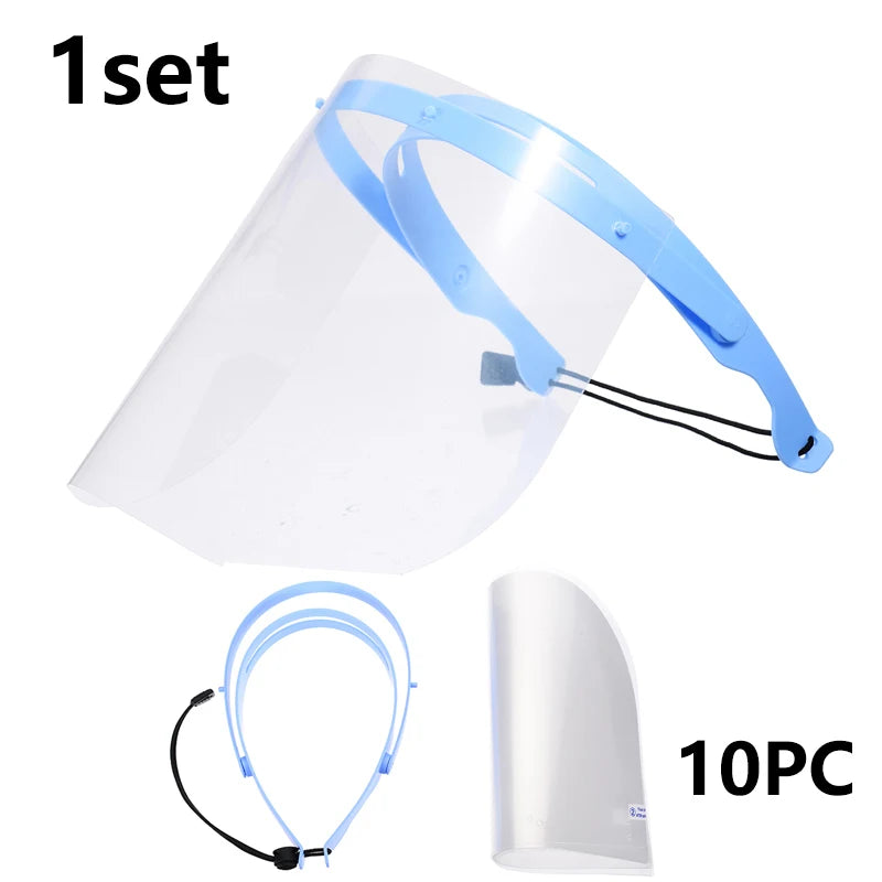 Dental Protective Face Shield 10/5Pcs Detachable Face Shield 1 shelf Anti-Fog Dustproof Replacement Mask