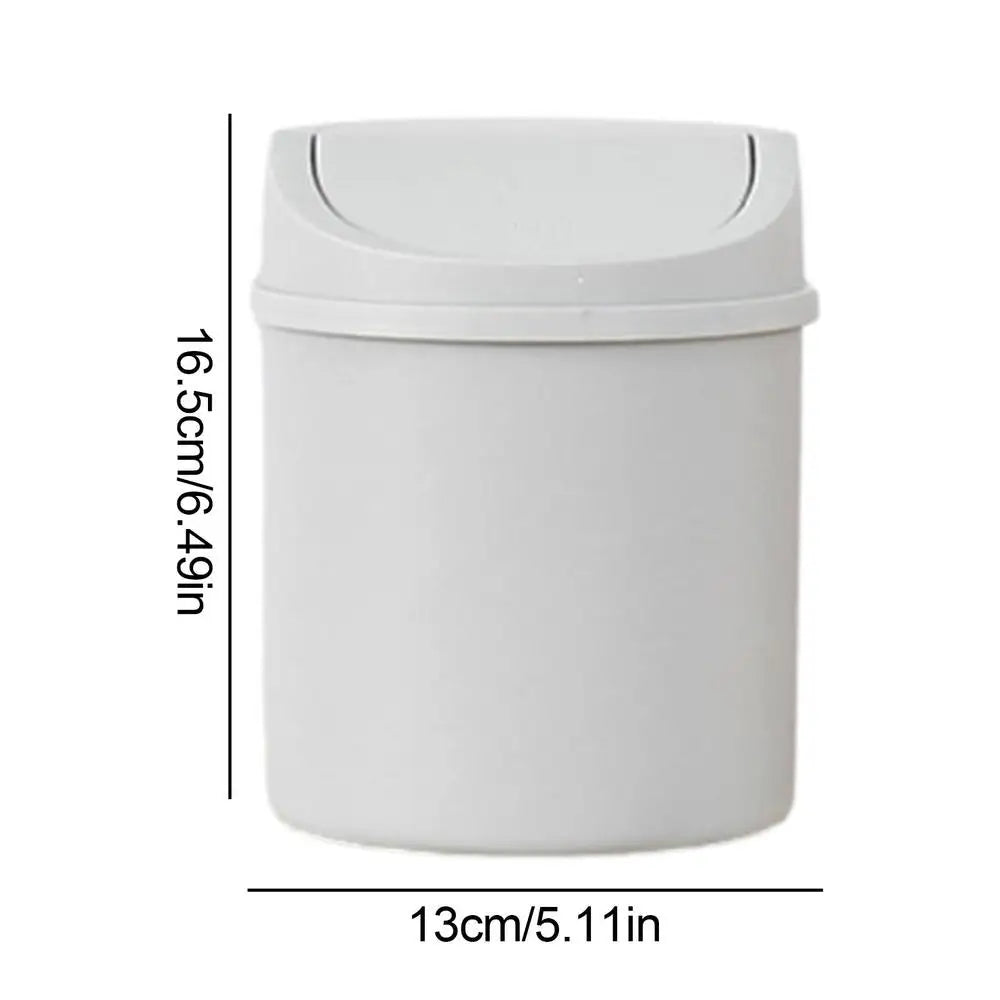 universal Waste Bin with Lid Desktop Office Organizer Storage Home Garbage Basket Container Table Trash Bin Small Trash Can