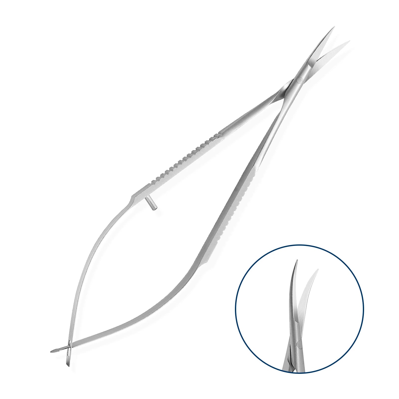 Straight Cuticle Scissor Spring Action Scissor Thread Stainless Steel Cutting Scissor Eyebrow Trimming Microscissor 12cm