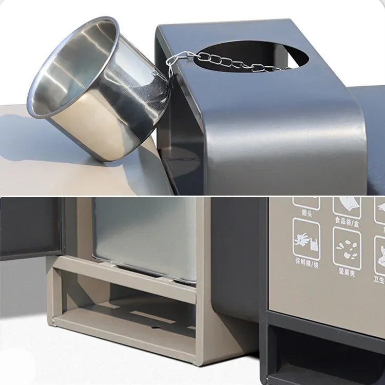 Large Outdoor Commercial Recycle Double Waste Bin Rectangular Steel Trash Can Big Size Standing Classified Garbage Bins