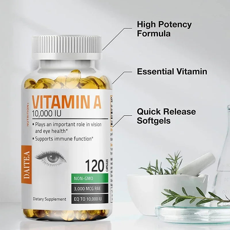 Vitamin A Capsules - Maintain Vision and Eye Health, Boost Skin and Immune System Function, Brighten Eyes, and Enhance Clarity