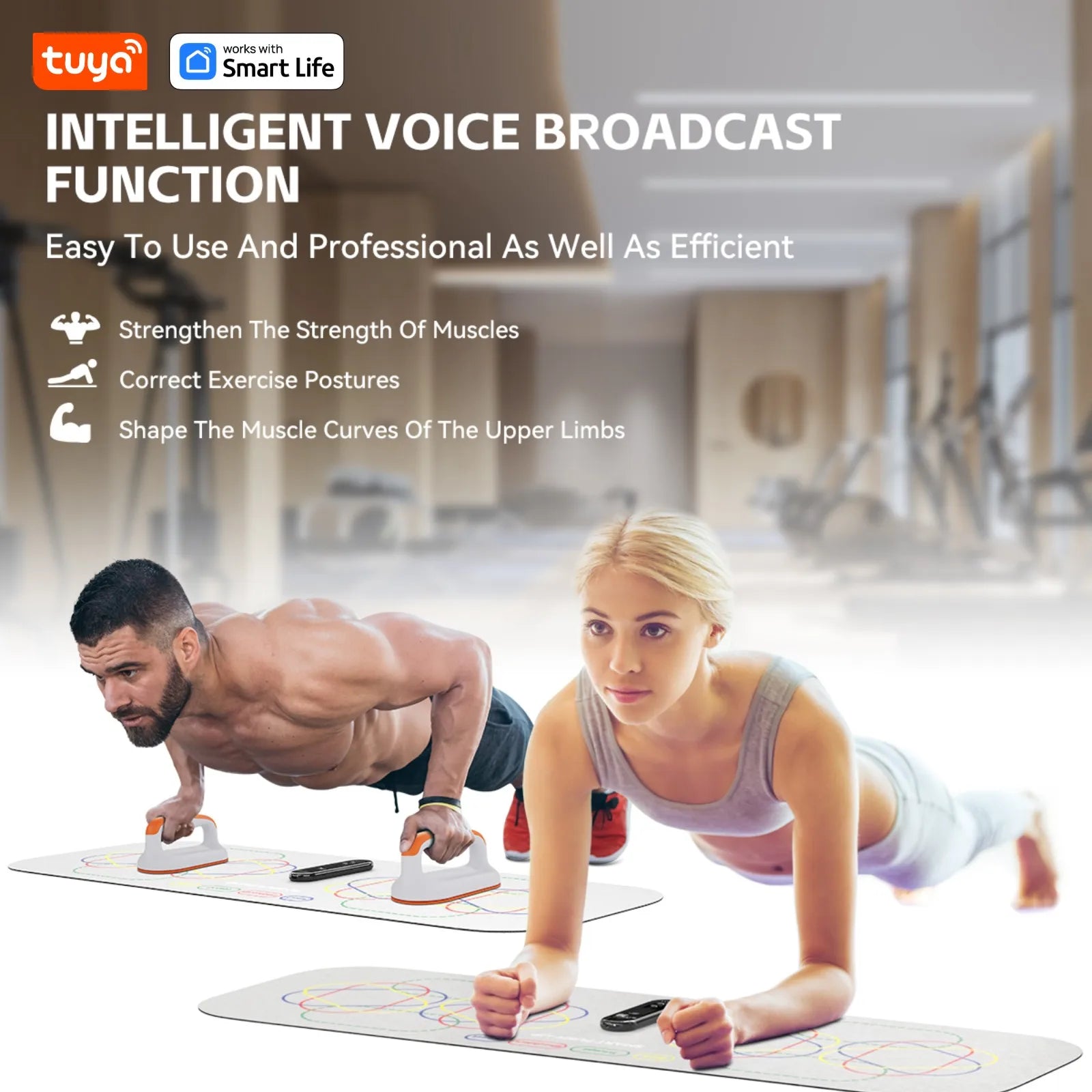 AI Fitness Board Pro with Smart Counter | Intelligent Push Up Trainer with LCD Display | Home Workout Equipment