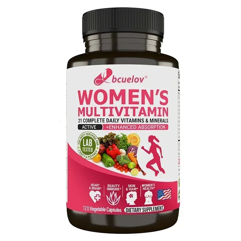 Women's Multivitamin Supplement - 21 Daily Vitamins and Minerals-Brain, Heart, Joints, Skin, Hair, Immunity, Enhanced Absorption