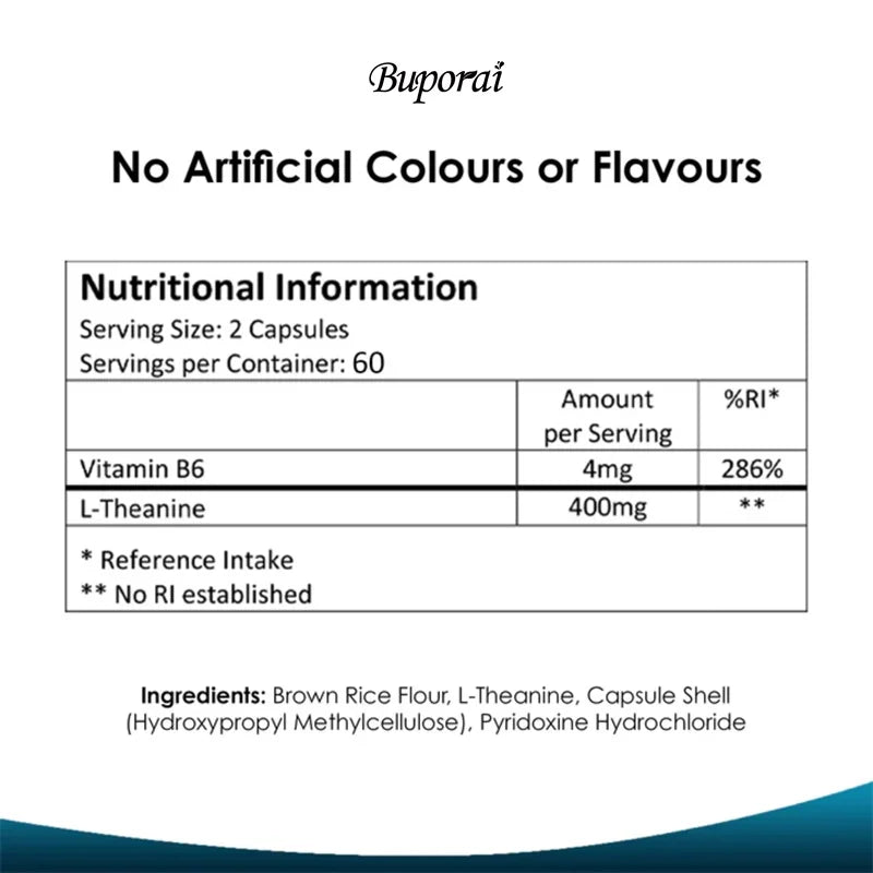 L-Theanine 400MG - Contains Vitamin B6 To Support Normal Mental Function, Concentration & Relaxation, and Improve Sleep Quality