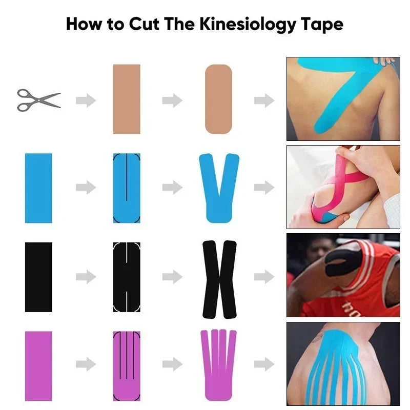 Elastic Adhesive Tape Sports Muscle Tape Bandage Care Kinesiology First Aid Tape Muscle Injury Relieve Knee Muscle Pain Support