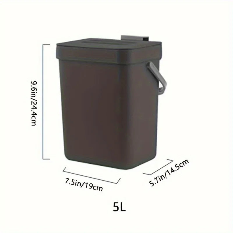 Food Waste Basket Bin for Kitchen, Small Countertop Compost Bin with Lid,Odor-Free Food Scrap Container,Wall Mounted Garbage Can