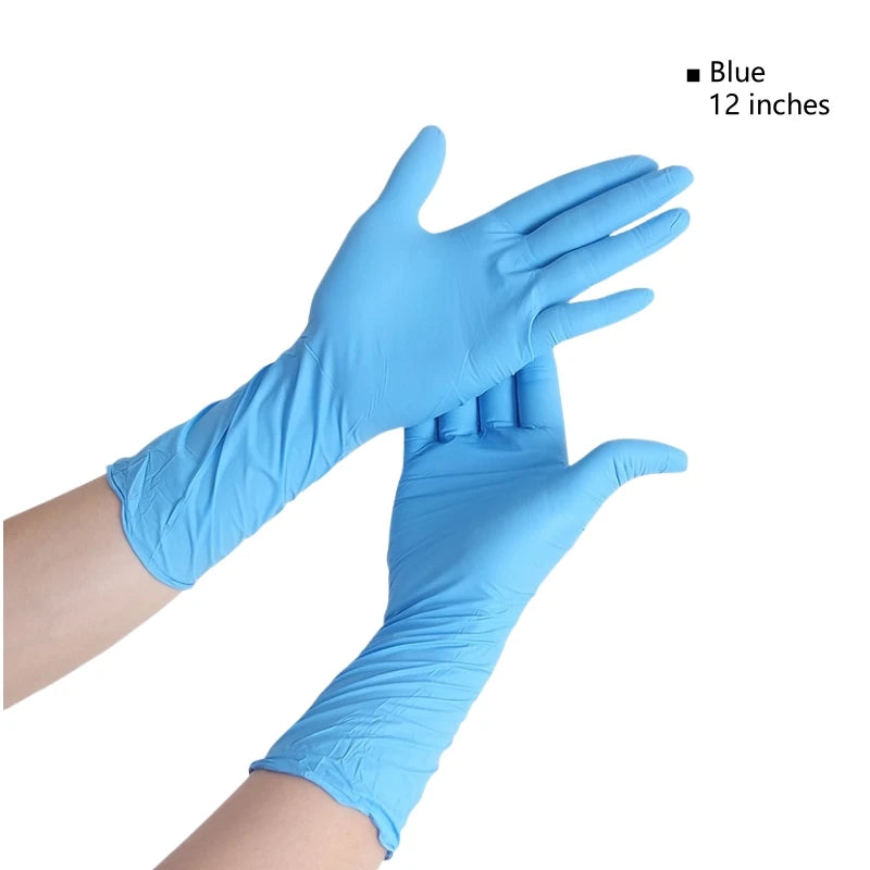 Genuine pitted surface non-powder non-slip disposable nitrile gloves Dust-free room, Laboratory 9-inch/12-inch blue gloves
