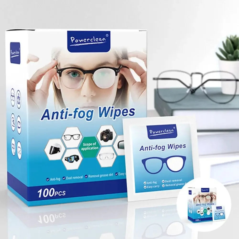 Disposable Lens Cleaning Wipes 100pcs Anti Fog Glasses Wipes Spectacle Clean Tissues Anti Static Phone Computer Screen Wipes