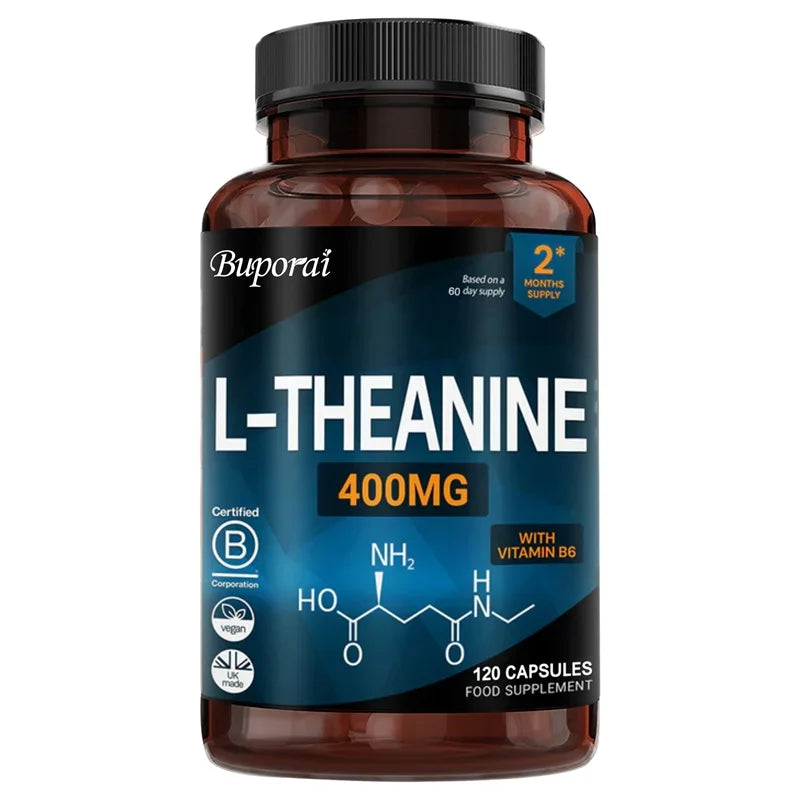 L-Theanine 400MG - Contains Vitamin B6 To Support Normal Mental Function, Concentration & Relaxation, and Improve Sleep Quality