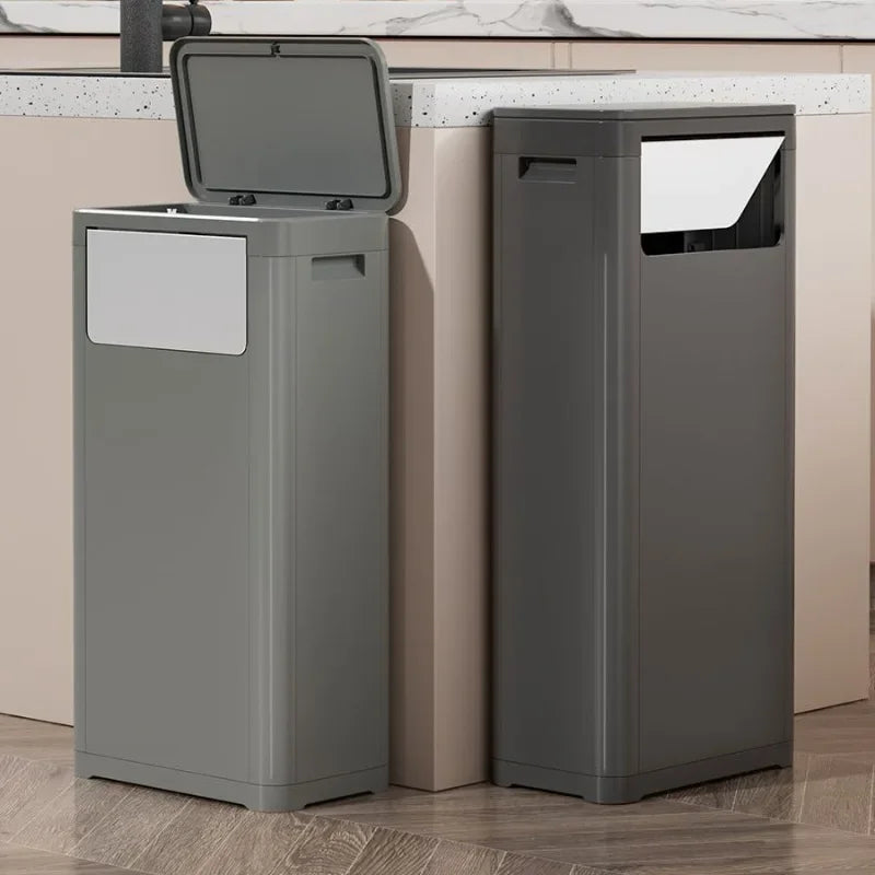 Food Plastic Waste Bins Anti Odor Recycling Large Trash Bin Rectangular Tissue Trash Can Storage Kitchen Wastebasket Toilet