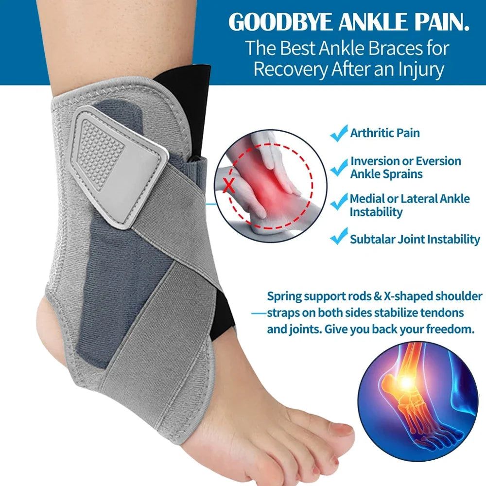 1PCS Sports Ankle Brace with Adjustable Straps for Moderate Lateral Ankle Sprain-for Basketball, Volleyball, Football, Tennis