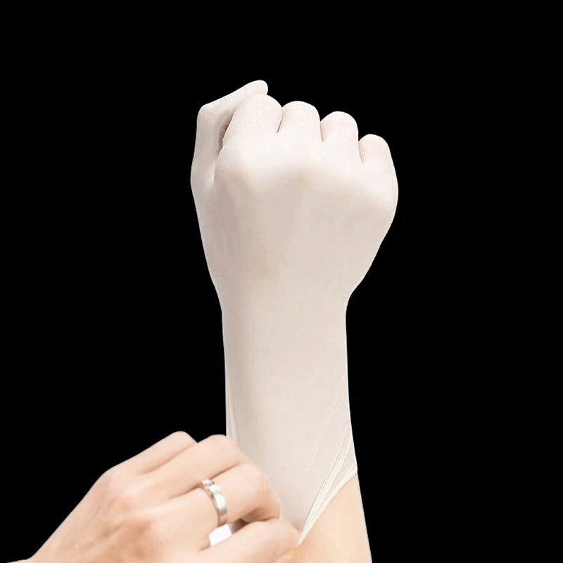 50Pairs White Medical Gloves Disposable Sterile Rubber Latex Surgical Examination Packaging Special For Medical Care