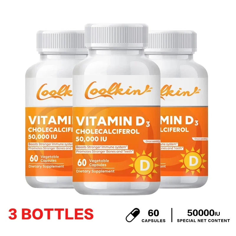 Vitamin D3 50000IU - Promotes Healthy Muscle Health, Strong Bones and Nervous System Health, Immune Support