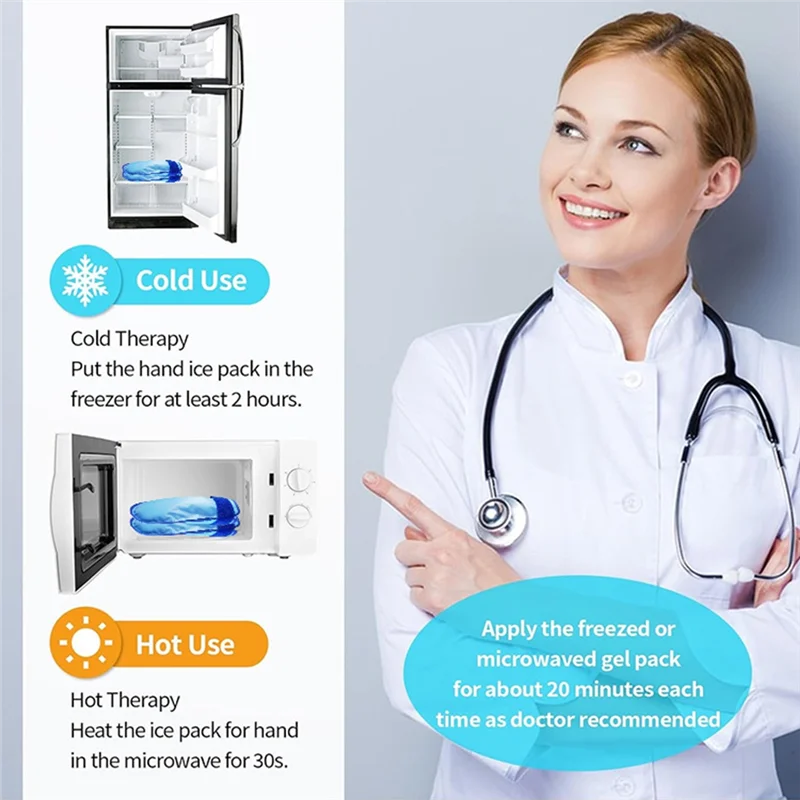 Hand Ice Pack Gloves 2 Pack Full Cold Therapy For Pain Relief, Gel For Chemotherapy Neuropathy