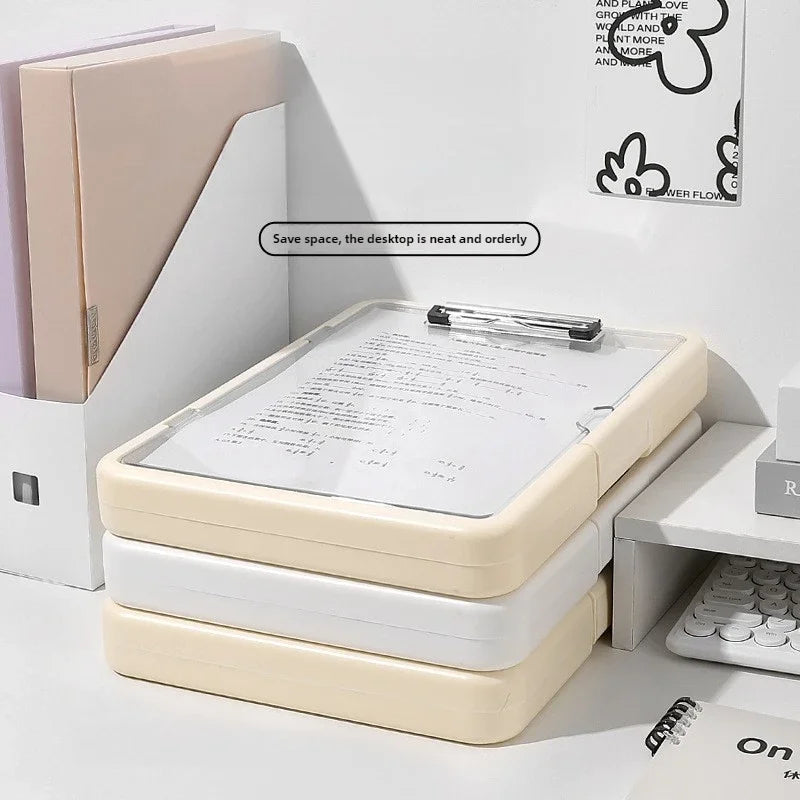 1-2PCS A4 Multi-Function Exam Folder with Clip Document Organizer for Students Office Work Portfolio Storage Test Paper Holder