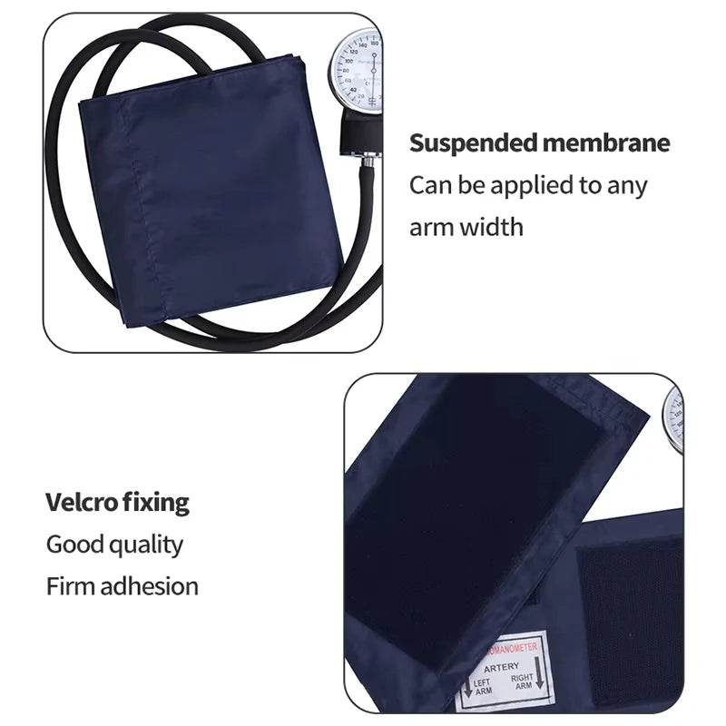 Manual Blood Pressure Monitor BP Aneroid Baumanometer Stethoscope Upper Arm Sphygmomanometer with Zipper Bag for Adult Cuff Home
