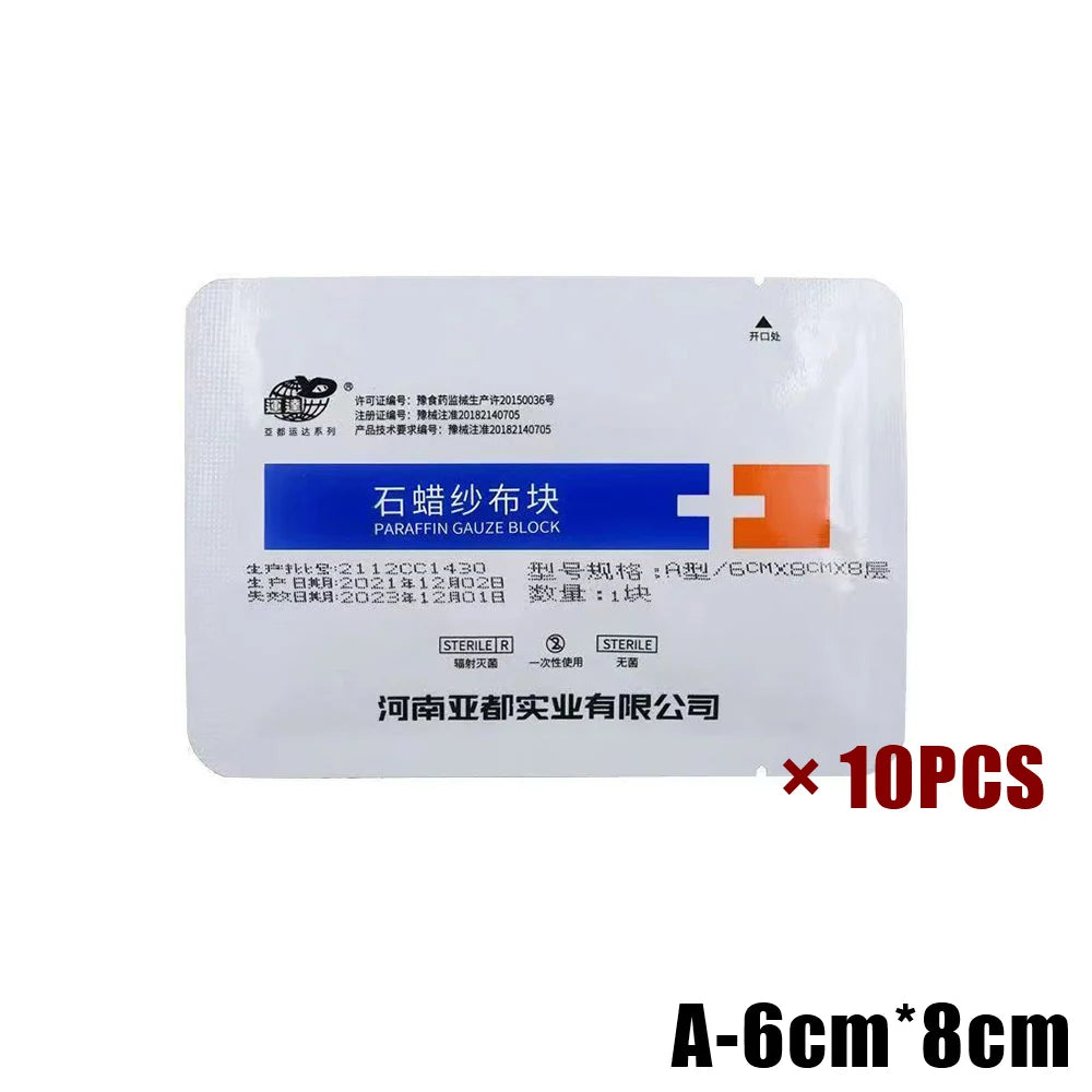 10Pcs Medical Petrolatum Gauze Sterilization Treatment Does Not Irritate Prevents Dry Skin And Promotes Wound Healing