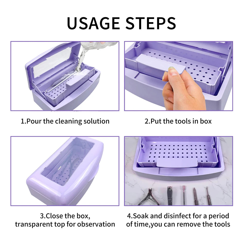 Dental Instrument Sterilizer Disinfection Box Manicure Nail Tools Tweezers Sterilizing Tray Surgical Pliers Cleaner Equipment