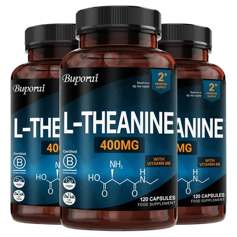 L-Theanine 400MG - Contains Vitamin B6 To Support Normal Mental Function, Concentration & Relaxation, and Improve Sleep Quality