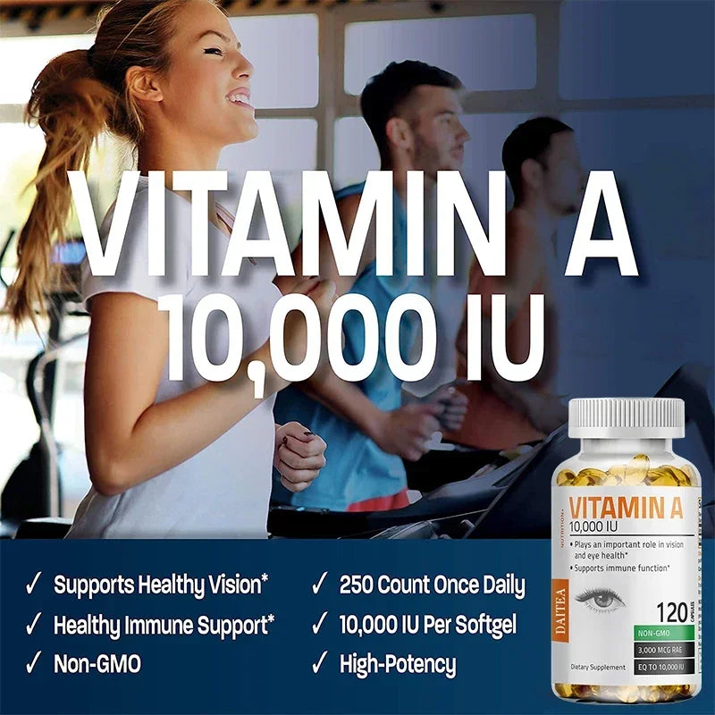 Vitamin A Capsules - Maintain Vision and Eye Health, Boost Skin and Immune System Function, Brighten Eyes, and Enhance Clarity