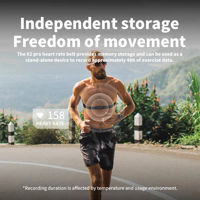 XOSS X2 Pro Wireless Health Fitness Smart Bicycle IPX7 Waterproof Sensor Chest Strap Heart Rate Sensor Monitor Bluetooth ANT