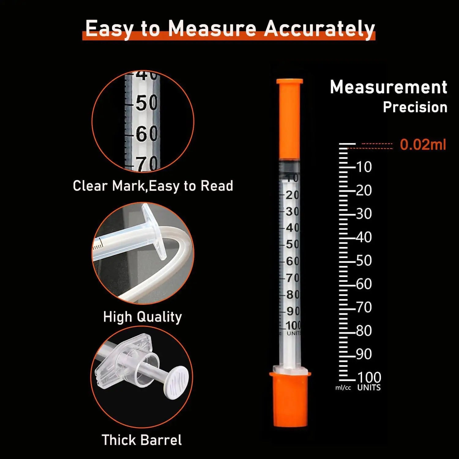 30pcs/set 1ml Disposable Syringes with 29Ga 13mm Stainless Needle with Cap Lab Measuring Tool Individually Sealed Packaging