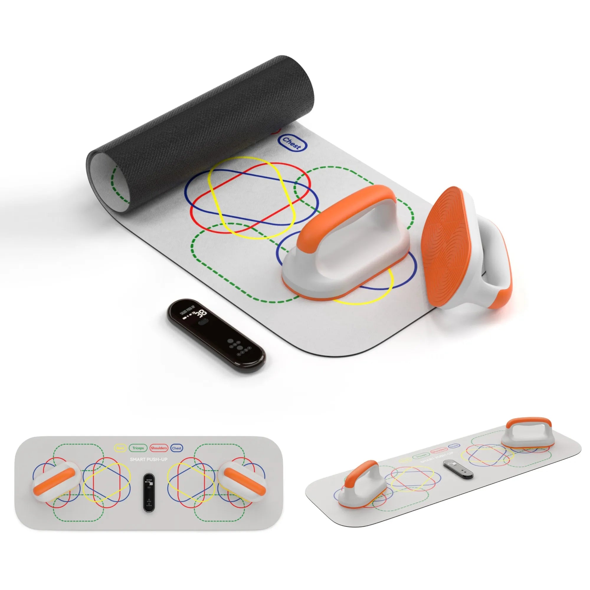 AI Fitness Board Pro with Smart Counter | Intelligent Push Up Trainer with LCD Display | Home Workout Equipment