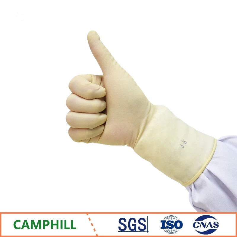 Wholesale 11-inch disposable sterilized latex gloves Sterile rooms, Food industry, Laboratory powder-free pitted surface gloves