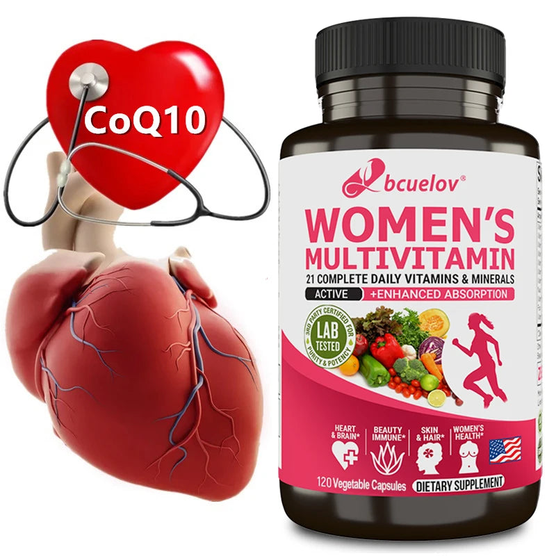 Women's Multivitamin Supplement - 21 Daily Vitamins and Minerals-Brain, Heart, Joints, Skin, Hair, Immunity, Enhanced Absorption