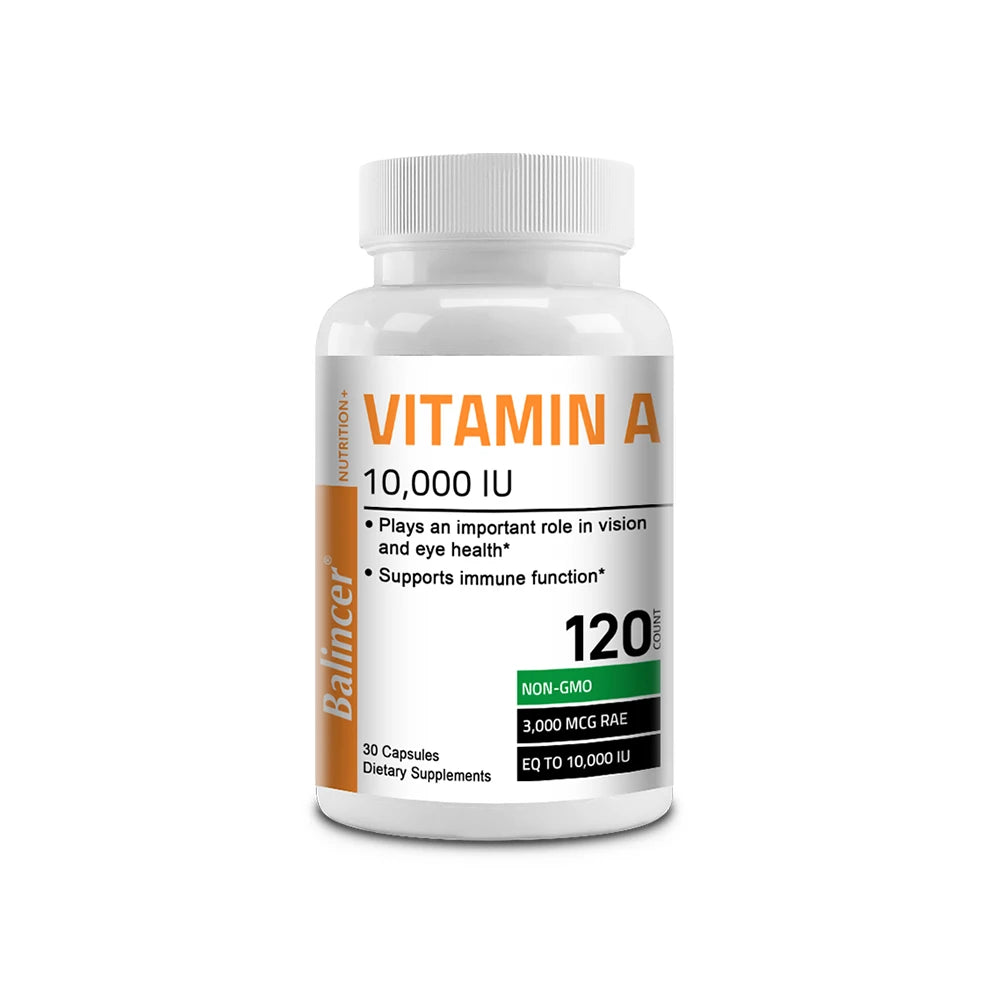 Vitamin A Capsules - Antioxidant, Promotes Healthy Skin, Eyes, and Immune System, Helps Improve Vision, Non-GMO, 120 Capsules