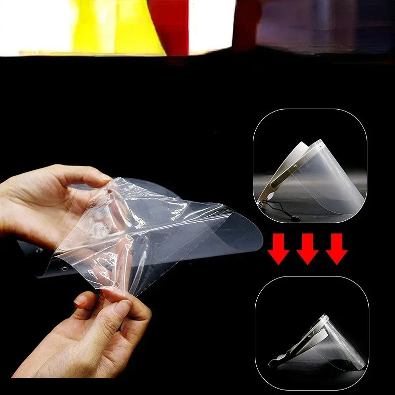 ‌Reusable Full Face Shield - Adjustable Headband with Anti-Fog Clear Visor for All-Round Protection