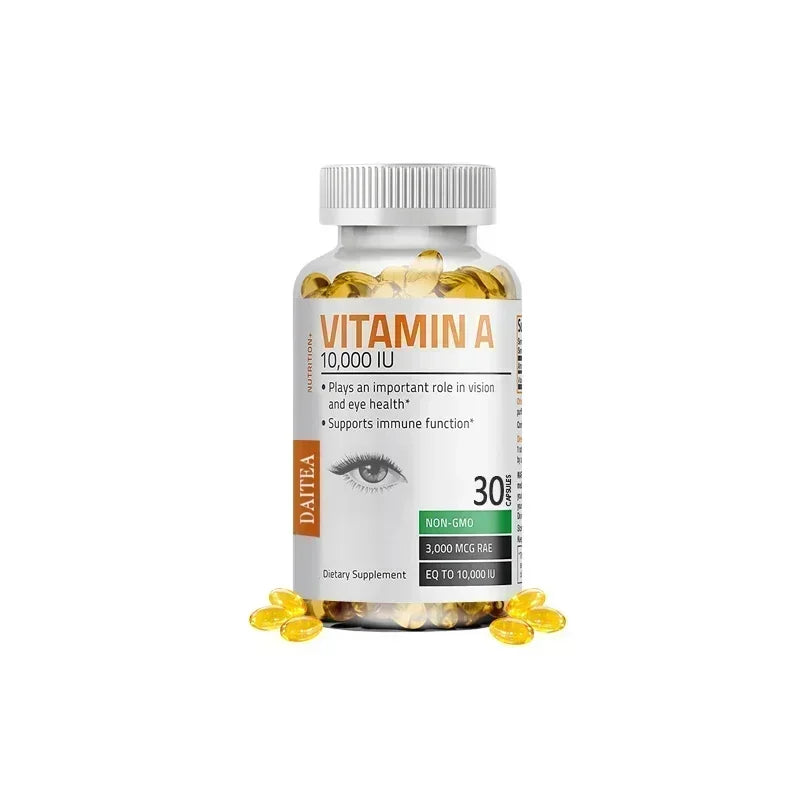 Vitamin A Capsules - Maintain Vision and Eye Health, Boost Skin and Immune System Function, Brighten Eyes, and Enhance Clarity