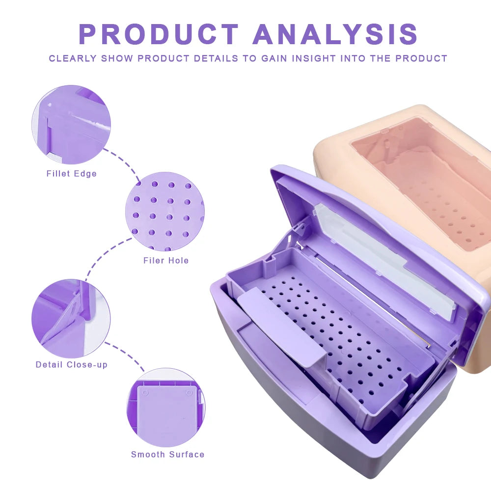 Dental Instrument Sterilizer Disinfection Box Manicure Nail Tools Tweezers Sterilizing Tray Surgical Pliers Cleaner Equipment