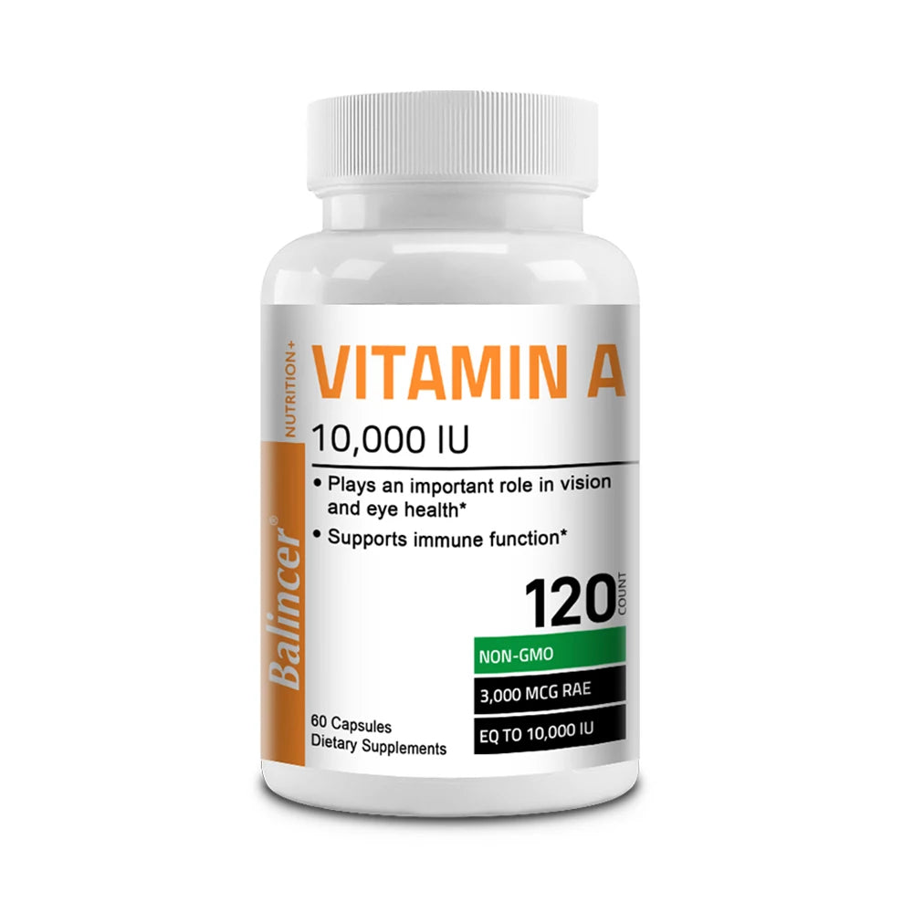 Vitamin A Capsules - Antioxidant, Promotes Healthy Skin, Eyes, and Immune System, Helps Improve Vision, Non-GMO, 120 Capsules