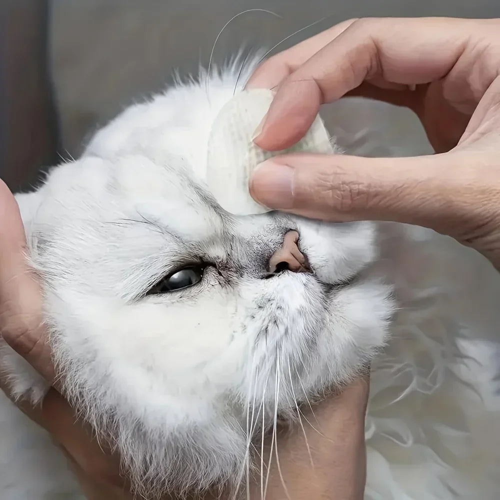 200pcs Pet Eye Cleaning Wipes, Gentle Tear Stain Remover Wipes for Dogs and Cats, Pet Eye Wash Pads Pet Towel  Pet Wipes