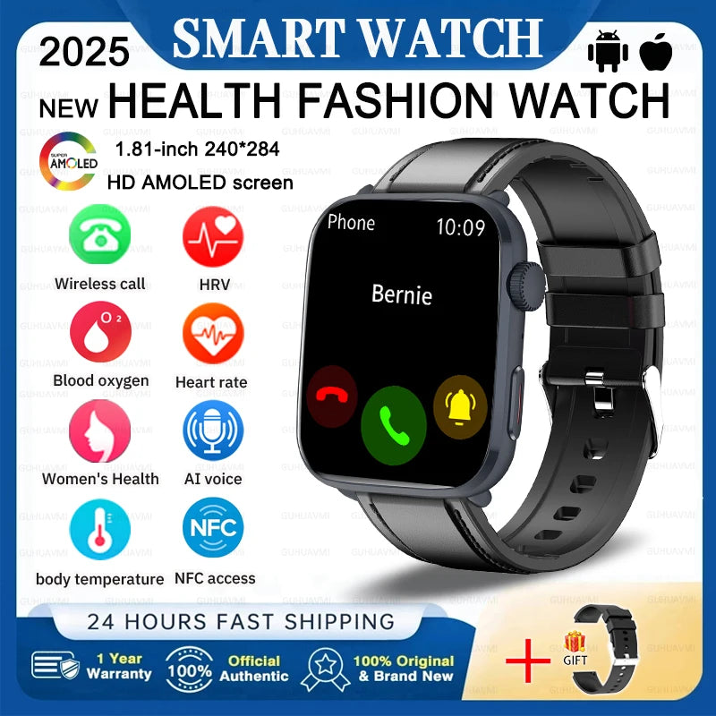 2025 Fashion New For Xiaomi AI Diagnosis NFC Smart Watch Men Women Blood Pressure Heart Rate IP68 Waterproof Health Track watch
