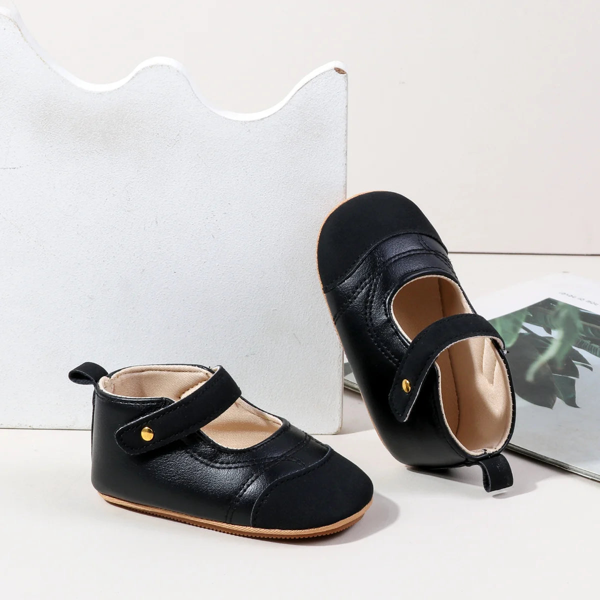 2025 Spring and Autumn High-quality Baby Girl's First Walkers With Color-block Design And Non-slip TPR Soles For 0-18M BHX5186