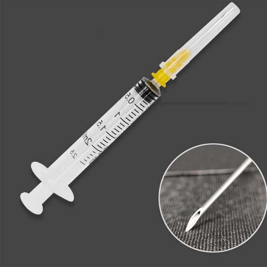 50Pcs Disposable Plastic Syringes with 1ml/2ml/5ml Individually Packaged Sterile