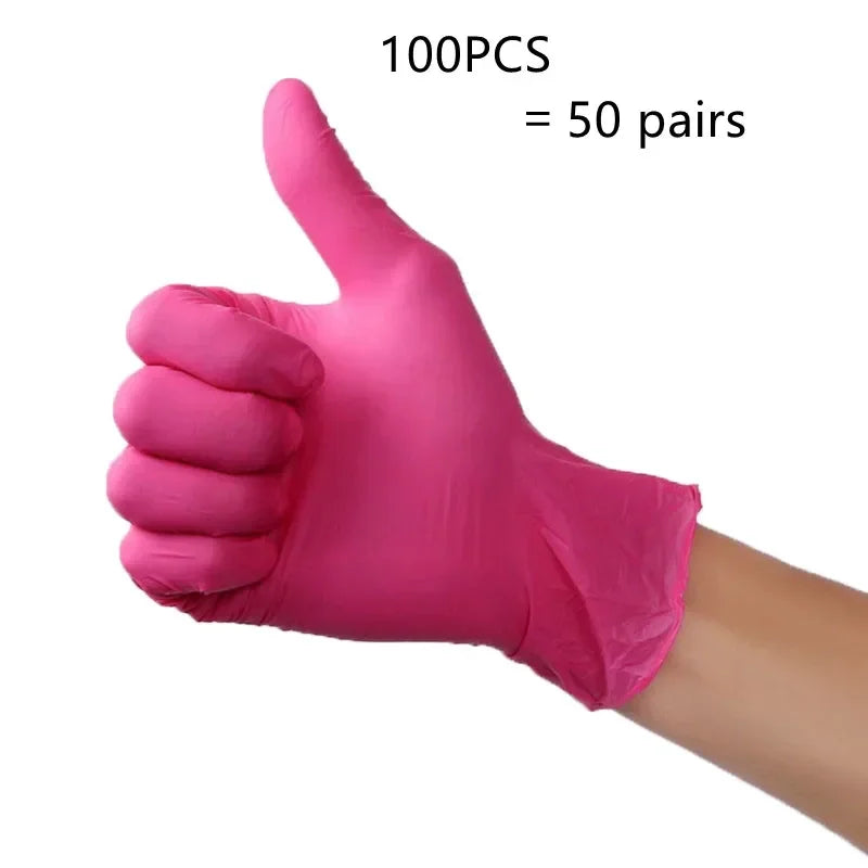 Disposable Blue Nitrile Rubber Gloves, 100pcs, Waterproof, Durable, Protective for Housework, Dishwashing and Kitchen Use
