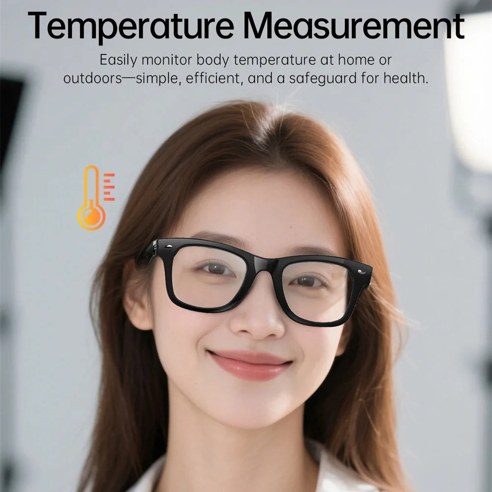 Newest Translation AI Intelligent Glasses Heart Rate Body Temperature Health UV Detection Sports Voice Assistant Call Sunglasses