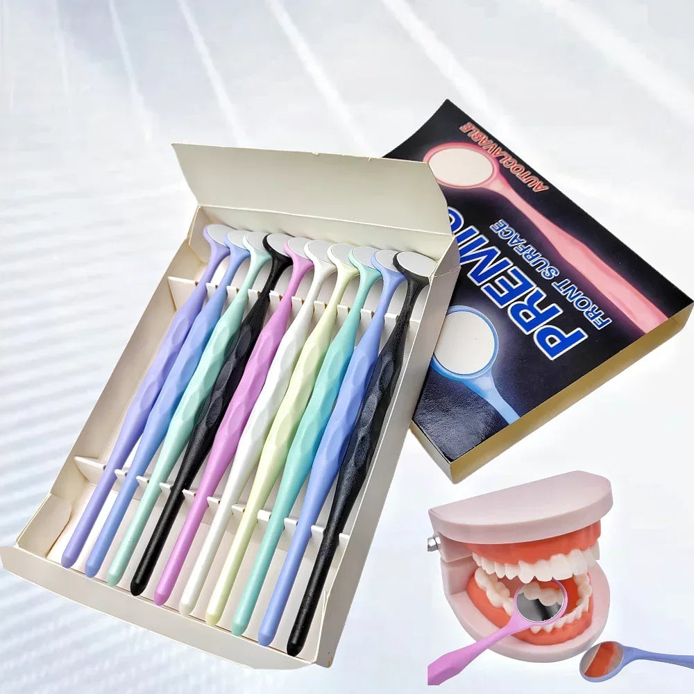 10PCS Dentistry Double Sided Oral Mirrors Premium Front Surface Autoclavable Dental Orthodontic Mouth Mirror Exam Reflector