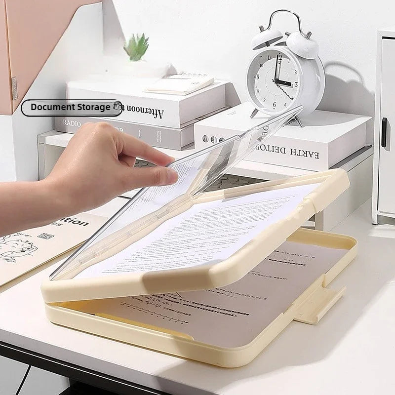 1-2PCS A4 Multi-Function Exam Folder with Clip Document Organizer for Students Office Work Portfolio Storage Test Paper Holder