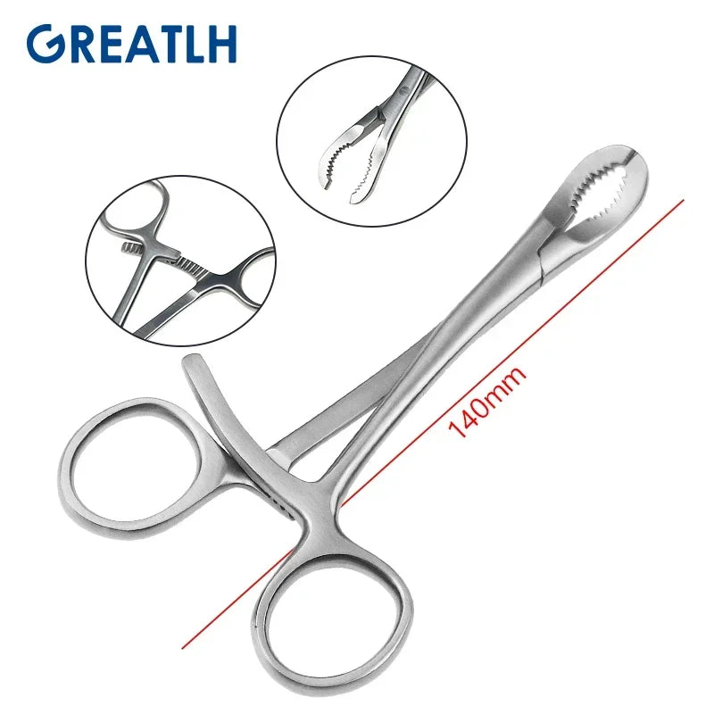 Stainless Steel Orthopedics Toothed Phalanges Reduction Forceps Bone Holding Forceps Veterinary Orthopedics Instruments 1pcs pet