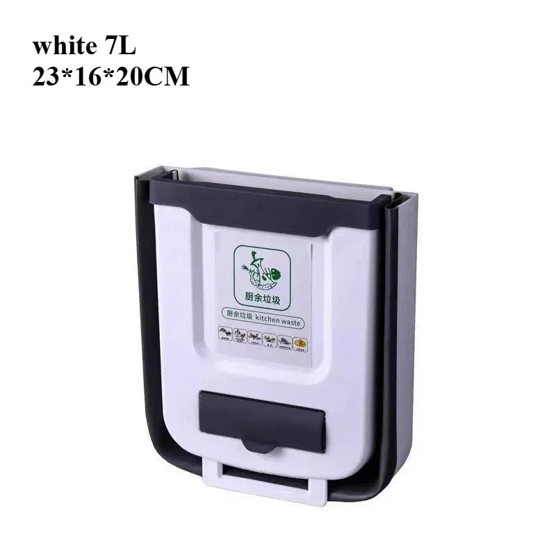 Space-Saving Quiet-Close Trash Can - 3/5L, Eco-Friendly Sealed Bin for Kitchen & Office, No Electricity Needed