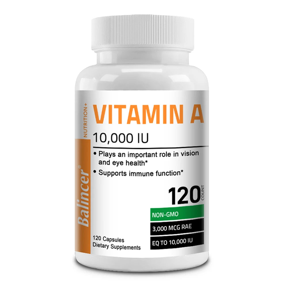 Vitamin A Capsules - Antioxidant, Promotes Healthy Skin, Eyes, and Immune System, Helps Improve Vision, Non-GMO, 120 Capsules