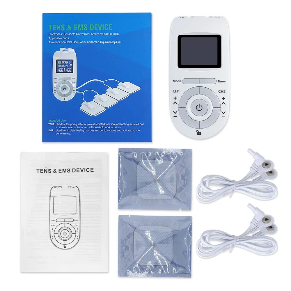 Tens Muscle Stimulator 12-Mode Electric EMS Acupuncture Body Massage Digital Therapy Machine Electrostimulator